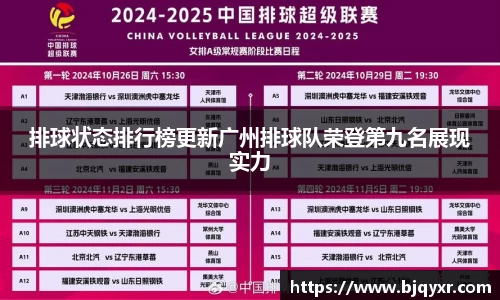 排球状态排行榜更新广州排球队荣登第九名展现实力